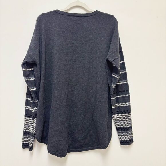 Smartwool Shadow Pine Wool Sweater – Dark Charcoal Gray, Striped, Dot, Size XL - Picture 5 of 6